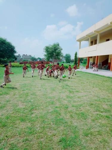 students enjoying in school ground